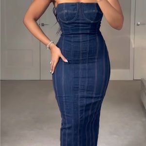 Denim tube bodycon dress